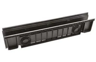 Obrázek produktu pro Odvodňovací žlab z ABS, 100 cm, černý – 100 x 13 x 15 cm (v)