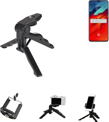 Produktbild von K-S-Trade Stativ Tisch-Ständer Dreibein Handy-Stativ Ständer kompatibel mit Lenovo Z6 Pro Mini-Stativ Smartphone Tripod Handy-Stativ aus Plastik