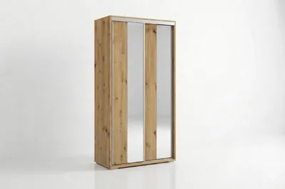 Produktbild von A4 Schlafzimmerschrank mit 2 Schiebetüren, Spiegel - Artisan - 125 x 62 x 215 cm