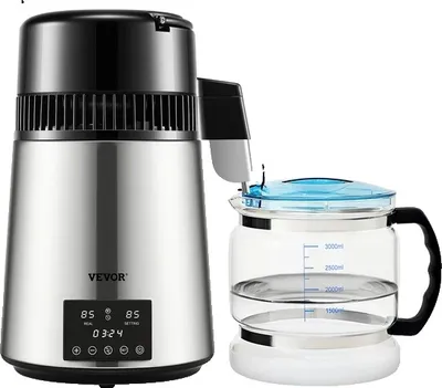 Produktbild von Wasserdestilliergerät, 4L Fassungsvermögen, duale Temperaturanzeige, Silber