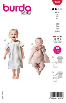 Schnittmuster Babykleider mit Gummizug Gr. 56-98