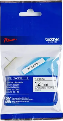 Zdjęcie produktu dla Tama z napisami Brother 12 mm biaa/czarna MK231BZ