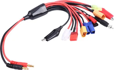 Produktbild von 11-in-1 RC-LiPo-Akku-Multiladegerät mit Steckeradapter und Ladekabel