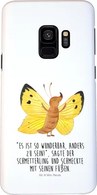 Produktbild von Mr. & Mrs. Panda Samsung Galaxy S9 Handyhülle Schmetterling Zitronenfalter - Weiß - Geschenk, Smartphone Hülle, Handy Schutzhülle, Schmetterlinge, Motivation, Liebe, Fakt