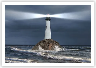 Produktbild von Poster - Poster ohne Rahmen - Leuchtturm Meer - 100x70 cm - Wand Bild - Wanddeko - Wandbilder - Kunstposter - Wandposter - Bilder - Kunstdruck - Wanddekoration - Wandbild - P2XAA100x70-3550