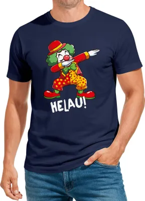 Produktbild von Herren T-Shirt Fasching Karneval Dabbing Clown Kostüm-Ersatz Last Minute Faschingskostüme Männer Funshirt Moonworks®