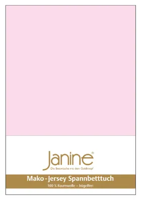 Produktbild von Janine Mako-Jersey Spannbetttuch Spannbettlaken 100% naturreine Baumwolle 90-100cm x 190-200cm 11 zartrosa
