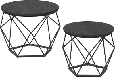 Produktbild von VASAGLE Beistelltisch, 2er Set, abnehmbare Tischplatte, tintenschwarz