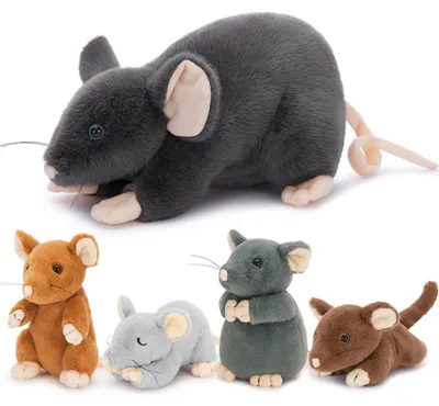 Produktbild von Riesen Maus Kuscheltier XXL mit Baby im Bauch, Ratte Plüschtier Stofftier, 40cm, Dunkelgrau