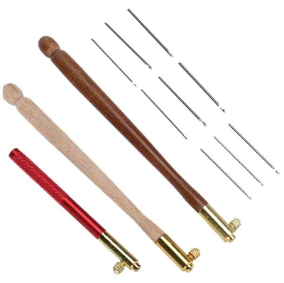 Häkelnadel-Set mit 3 Nadeln für Stickerei und Perlenarbeiten