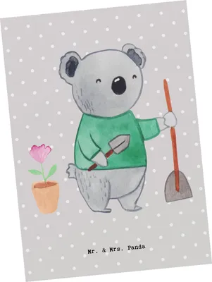 Produktbild von Mr. & Mrs. Panda Postkarte Garten- und Landschaftsbauerin Herz - Grau Pastell - Geschenk, Gartenbau, Postkarten, Gärtnerei, Gartenplaner, Grußkarte, Ansichtskarte