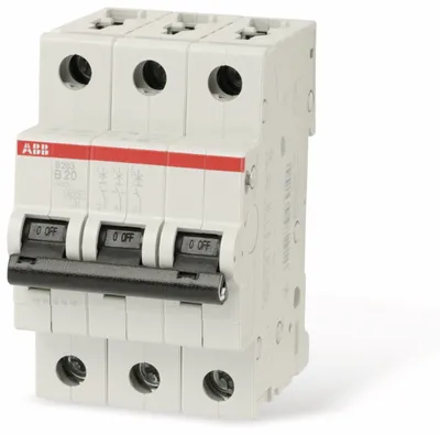 Immagine prodotto di ABB Interruttore S203-B20 - tripolare con caratteristica B 20A 6kA | 2CDS253001R0205