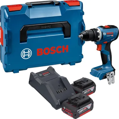 Zdjęcie produktu dla Akumulatorowa wiertarko-wkrętarka Bosch GSR 18V-65 Professional 18 V 63 Nm bezszczotkowa + 2x akumulator 4,0 Ah + ładowarka + walizka L-Boxx