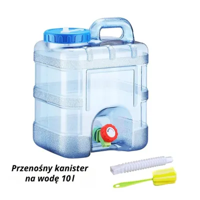 Zdjęcie produktu dla Kanister na wodę 10 l - przenośny pojemnik na wodę pitną z kranem do użytku na kempingu i na zewnątrz