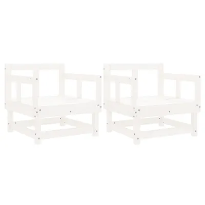 Produktbild von vidaXL Gartenstühle 2 Stk. Weiß Massivholz Kiefer