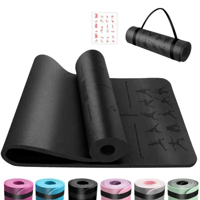 Immagine prodotto di Tappetino per yoga in TPE, 6 mm - Tappetino antiscivolo per ginnastica, con borsa per il trasporto