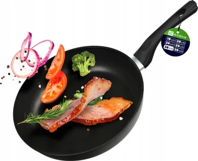 Produktbild von KADAX Bratpfanne "Garsas", Pfanne mit Antihaftbeschichtung, Pfanne mit Kunststoffgriff, 28 cm, Schwarz