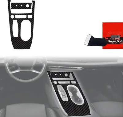 Image de Films de protection 2 en 1 pour console centrale - Audi A6 C9 (2025-2026) aspect carbone mat, anti-traces de doigts, Grizz Protector
