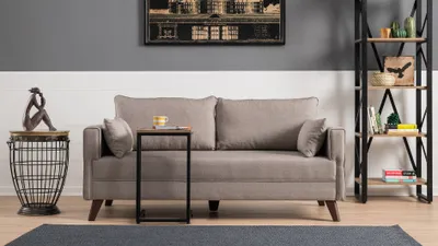 Produktbild von Hanah Home, Bella- BLC1507, Sahne, Schlafsofas, Rahmen: Holz / MDF
