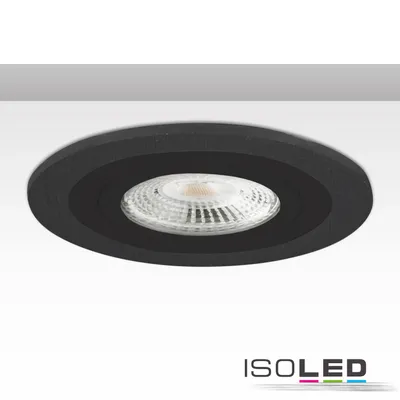 Produktbild von ISOLED Einbaurahmen rund, Lochausschnitt 80mm, schwarz + schwarz, für GU10/MR16 Spots