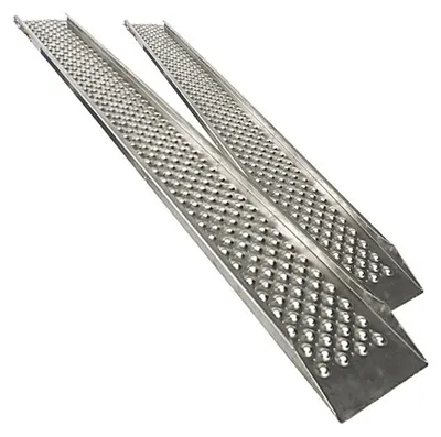 Productafbeelding van Aluminium oprijplaat met opstaande rand - 200 cm - 2 stuks