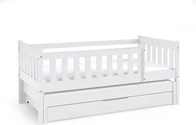 Produktbild von FURNLUX Kinder Einzelbett Nela Weiss 80x160cm / Hauptfarbe: Weiß / Abmessungen: 86 x 75 x 168 cm