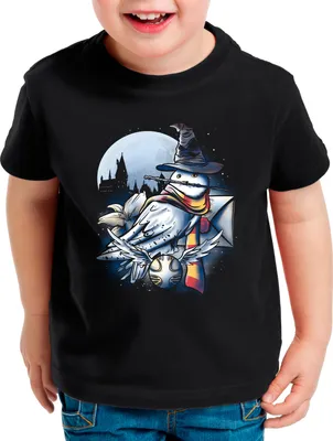 Produktbild von BaumwolleCloud Zauberhafte Eule Kinder T-Shirt eule harry zauberstab besen zauberschule