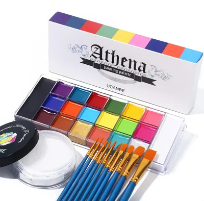 Productafbeelding van Elzusha - 20 Kleuren Body Paint Set met Translucent Poeder en 10 Borstels