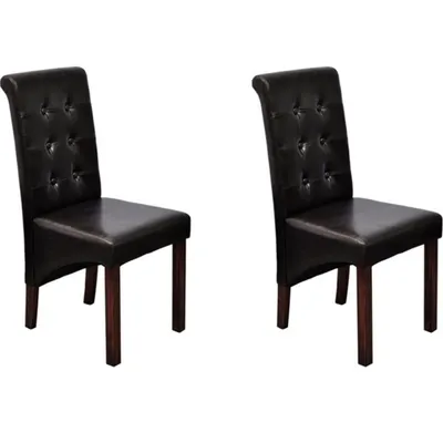 Produktbild von Esszimmerstühle 2 Stk. Braun Kunstleder