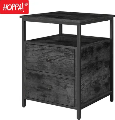 Produktbild von Hoppa! | Nachttisch | 2 Schubladen und offenes Fach | Braun | 45 x 45 x 60 cm