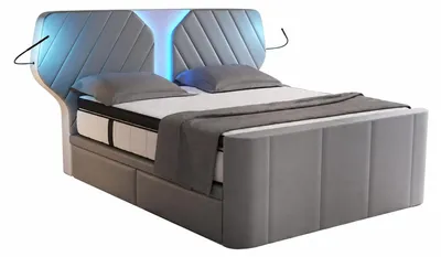 Produktbild von Boxspringbett Nizza mit LED, Schubladen, Matratze und Topper