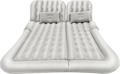 Immagine prodotto di Letto gonfiabile universale per auto - Materasso gonfiabile per sedile posteriore - Robusto 2 in 1 - Con 2 cuscini - Per auto e SUV - Grigio