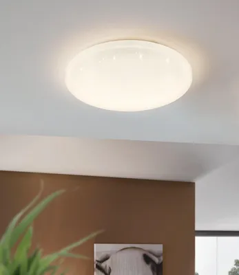 Produktbild von EGLO LED Deckenleuchte Pogliola-S, Ø 26 cm, Wandlampe, Kristalleffekt Deckenlampe aus Stahl und Kunststoff, Wohnzimmerlampe, Küchenlampe, Bürolampe