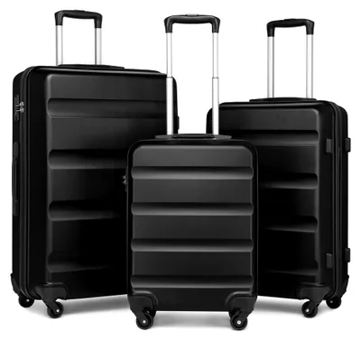 Produktbild von 3-teiliges Gepäckset aus Hartschale mit Trolley und TSA Schloss (Schwarz)