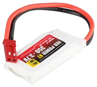 Produktbild von RED POWER LiPo Akku 350 mAh – 3,7 V 1S mit JST/BEC Stecker, 37 x 20 x 8mm