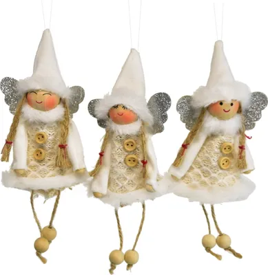 Image de Anges avec capuchon 3 pièces, 10 cm