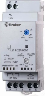 Produktbild von Finder 11.41.8.230.0000, Grau, 16 A, Status, CE, 230 V, 50 - 60 Hz