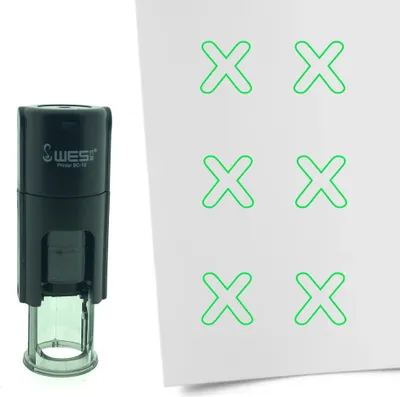 Obrázok produktu pre CombiCraft Stamp Otvorený kríž 10mm okrúhly - zelený atrament