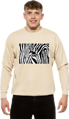 Produktbild von Cotton Prime® Sweatshirt Black & White Zebra Eye S Beige