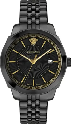 Produktbild von Versace VEV901823 Icon Classic gold schwarz Edelstahl Armband Uhr Herren NEU