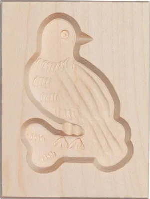 Produktbild von Spekulatiusform, 1 Bild, Vogel aus Holz 8 cm