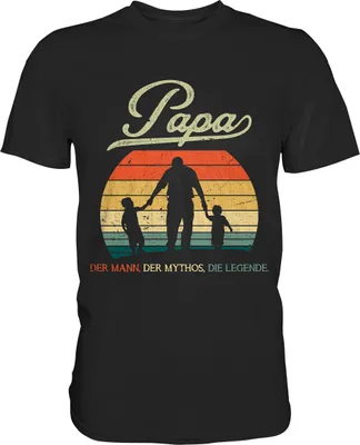 Produktbild von Papa Tochter Sohn Vater Geschenk Vatertag T-Shirt – Black / M