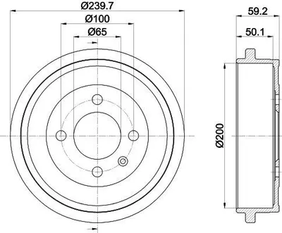 Produktbild von HELLA 8DT 355 301-571 - OE 1S0609617 Bremstrommel für Arosa (6H), Cordoba (6K), Ibiza (6K), Mii (KE1, KF1), Citigo (NF1), Load UP, Lupo (6E1, 6X1), Polo (6N), Polo (6V), Polo (80, 86C), Polo Playa, UP