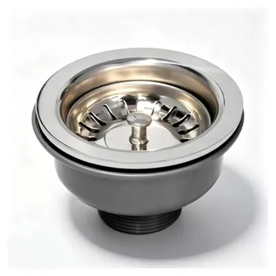 Produktbild von Küchen-Siebkorbventil Ø 110 mm aus Edelstahl, Ablaufgarnitur für Spülen, geeignet für Lochgrößen von 83–90 mm