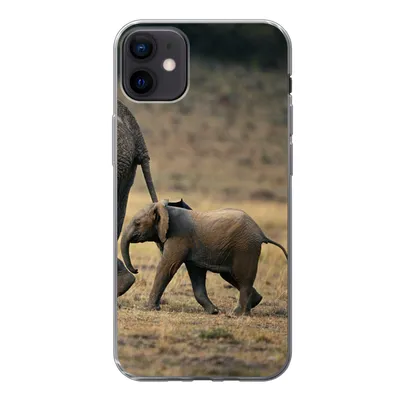 Produktbild von MuchoWow® Handyhülle Schutzhülle Hülle für iPhone 12 mini Elefant - Tiere - Savanne - Natur Silikon Softcase Handy Hülle - Bild