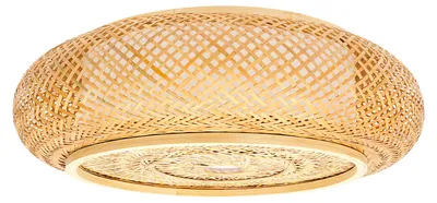 Obrázek produktu pro Bambusové stropní svítidlo LED, ručně tkané stínidlo, vhodné pro vnitřní použití, béžová barva