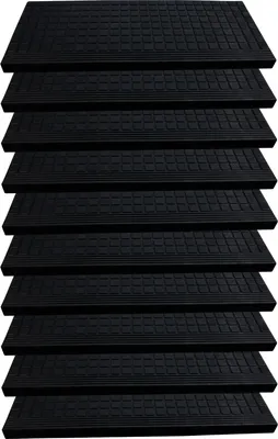 Produktbild von BigDean Stufenmatte aus Gummi 10 Stück - 65x26cm - mit Winkelkante, rutschfest, für Innen- und Außentreppen Treppenmatte