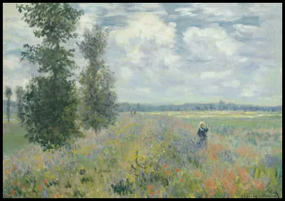 Immagine prodotto di Poster 100x70 cm Campi di papaveri vicino ad Argenteuil, Monet Vintage
