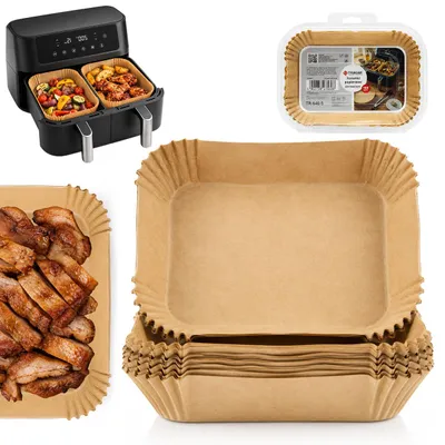 Zdjęcie produktu dla Wkłady do Air Fryer 22cm Tacki Formy Papierowe do Pieczenia Prostokąt 100szt