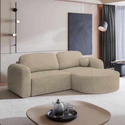 Produktbild von Masseno Ecksofa AMILIA R-S mit Schlaffunktion L-Form, Sofa mit Bettkasten, Wohnzimmersofa, Couch, Soffa, Bettsofa, Couchgarnitur- Beige, QUELLE 05